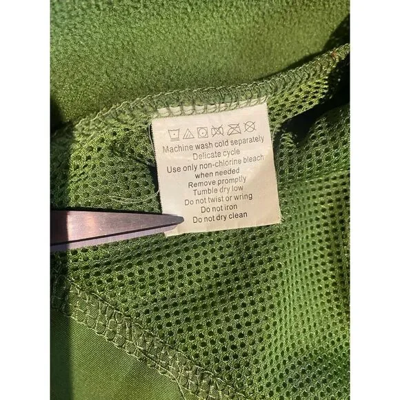 Men's Denali 2XL Fleece Lined‎ Soft Shell Full Zip Jacket Green Zip Shut Pockets